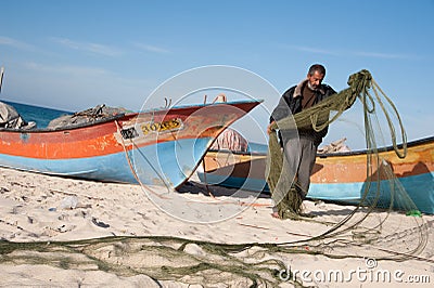 Gaza fisherman Editorial Stock Photo