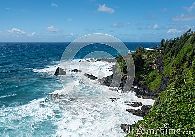 Gazebo on coast near Hana on Hawaiian island of Maui Stock Photo