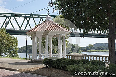 Gazebo at Marietta Ohio Levee Stock Photo