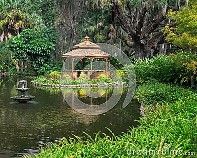 Washington Oaks Gardens gazebo Editorial Stock Photo