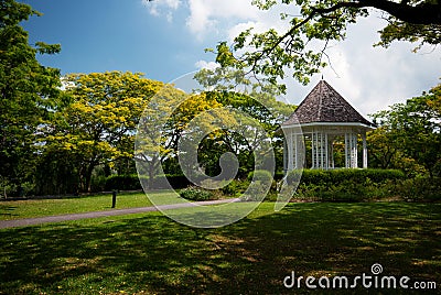 Gazebo at singapore botanic garden Stock Photo