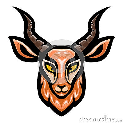 Gazelle head logo mascot design Vector Illustration