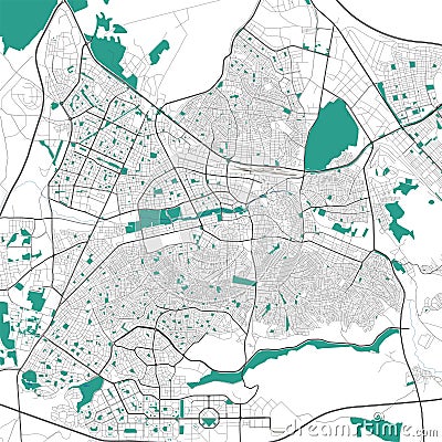 Gaziantep map. Detailed map of Gaziantep city administrative area. Cityscape panorama illustration. Road map with highways, Vector Illustration