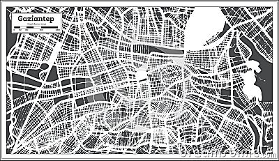 Gaziantep Turkey City Map in Retro Style. Outline Map Stock Photo