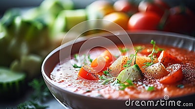 Gazpacho soup is a cold Spanish soup Stock Photo