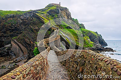 Gaztelugatxe. Spain. Basque Country . Beautiful landscape islet on the coast of Biscay. Stock Photo