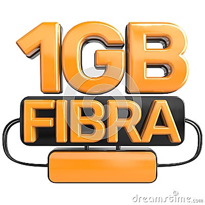 1 GB FIBRA 3D RENDER GOLD Stock Photo