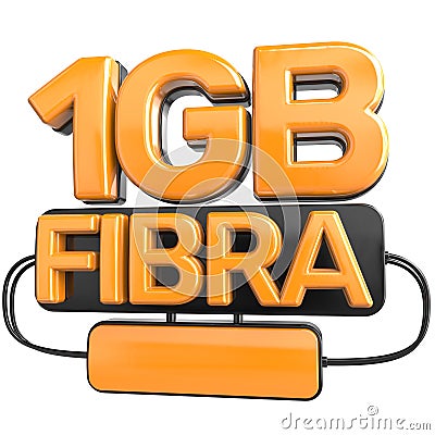 1 GB FIBRA 3D RENDER GOLD Stock Photo