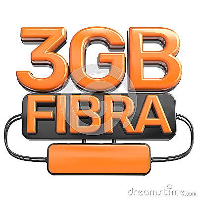 3 GB FIBRA 3D RENDER GOLD Stock Photo