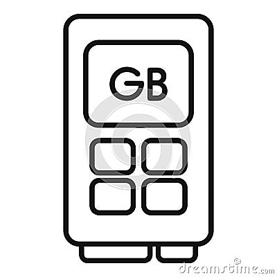 Gb memory board icon outline vector. Solid machine Vector Illustration