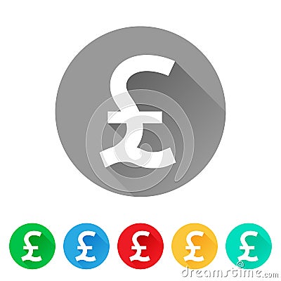 GBP, Set of Pound sign icons, currency symbol Vector Illustration