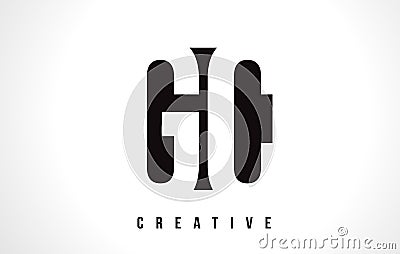 GC G C White Letter Logo Design with Black Square. Vector Illustration