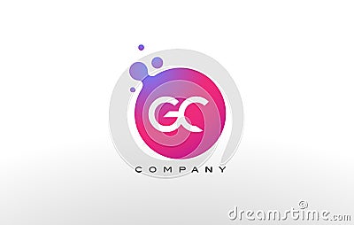 GC Letter Dots Logo Design with Creative Trendy Bubbles. Vector Illustration