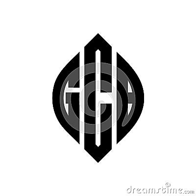 GCB circle letter logo design with circle and ellipse shape. GCB ellipse letters with typographic style. The three initials form a Vector Illustration