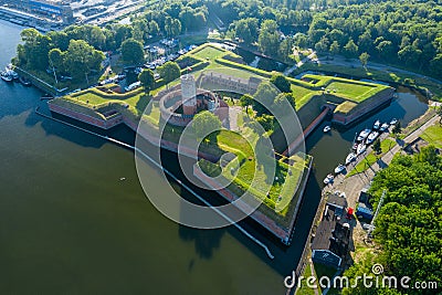 Gdansk. Medieval Wisloujscie Fortress Aerial View. Pomeranian Voivodeship, Gdansk, Poland Editorial Stock Photo