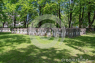 Gdansk, Poland - May 22, 2017: Cemetery Monuments of Zaspa Heroes. Editorial Stock Photo
