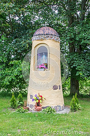 Gdansk Sobieszewo, Poland - June 17, 2017: Chapel with Star of Sea in Sobieszewo Island. Editorial Stock Photo