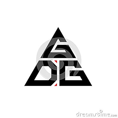 GDG triangle letter logo design with triangle shape. GDG triangle logo design monogram. GDG triangle vector logo template with red Vector Illustration