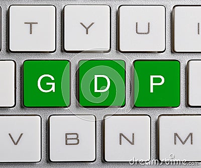 GDP On Keyboard Stock Photo