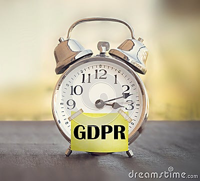 GDPR General Data Protection Regulation alarm clock Stock Photo