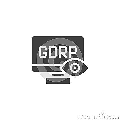 GDPR privacy computer vector icon Vector Illustration