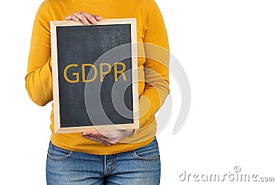 GDPR text isolated on white background with copy space. Stock Photo