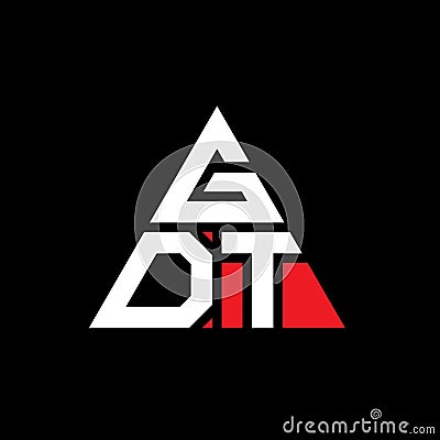 GDT triangle letter logo design with triangle shape. GDT triangle logo design monogram. GDT triangle vector logo template with red Vector Illustration