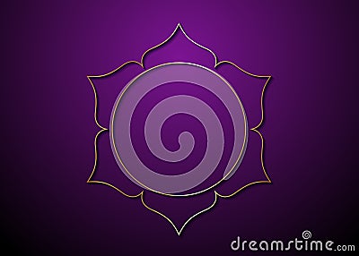 Mystic Lotus gold frame Logo icon, golden mandala of alchemy esoteric Flower of Life. Seed of life symbol Sacred Geometry. Luxury Vector Illustration