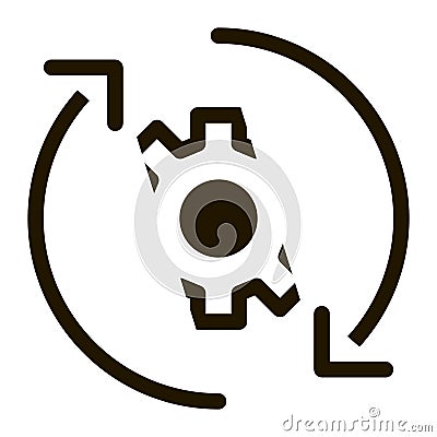 Gear And Arrows Around Agile Element glyph icon Vector Illustration
