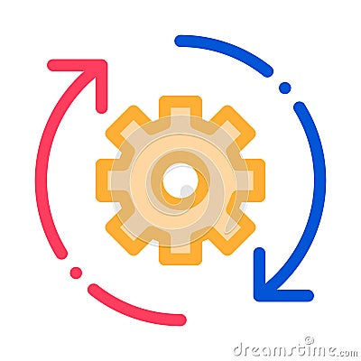 Gear And Arrows Around Agile Element Vector Icon Vector Illustration