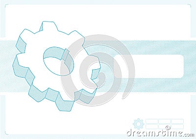 Gear background with blank frames Vector Illustration