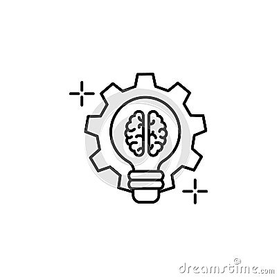 Gear bulb brain icon. Element of brain concept Stock Photo