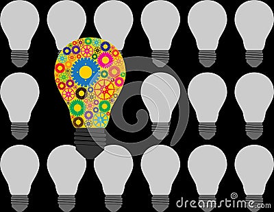 Gear Bulb Vector Illustration