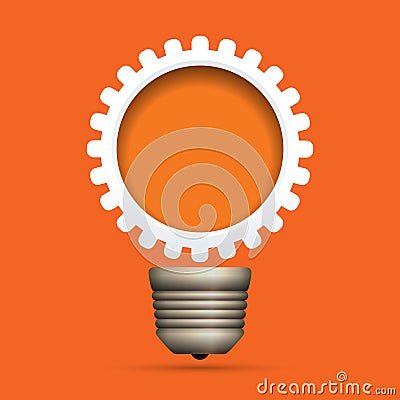 Gear Bulb Copyspace Vector Illustration