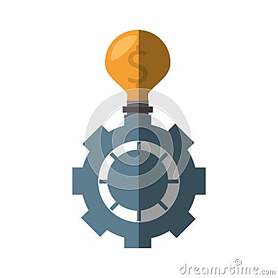 gear bulb icon image Cartoon Illustration