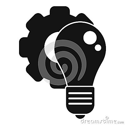 Gear bulb innovation icon, simple style Vector Illustration