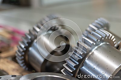 Gear bushings after milling are on the rack Stock Photo