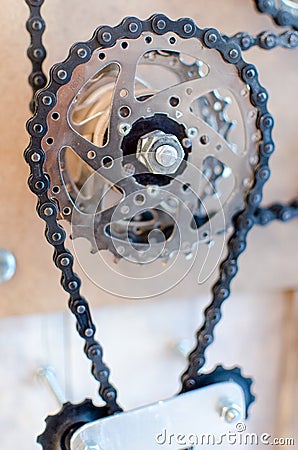 A gear with chains Stock Photo