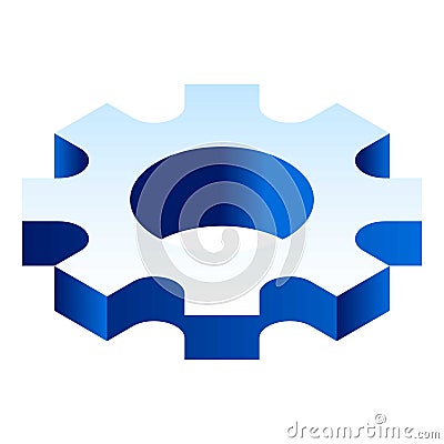 Gear cog icon, isometric style Vector Illustration