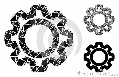 Gear Composition Icon of Inequal Parts Vector Illustration