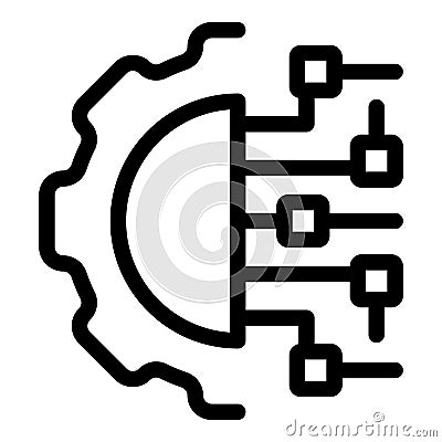 Gear connecting to digital network representing automation process Stock Photo