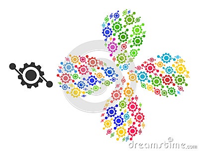 Gear Contacts Icon Colored Twirl Bang Vector Illustration