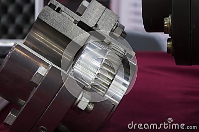 Gear coupling for motor transmission Stock Photo