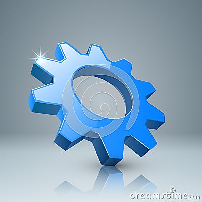 Gear 3d icon. Gogwheel icon. Vector Illustration