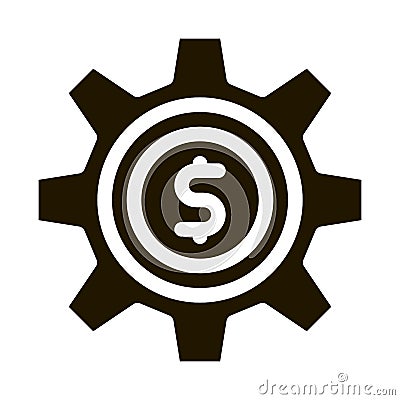 Gear Dollar Coin Icon Vector Glyph Illustration Vector Illustration