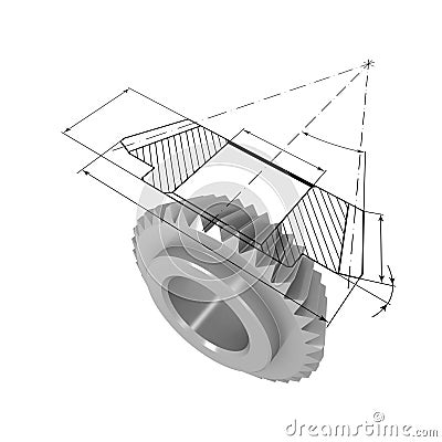 Gear and drawing Stock Photo