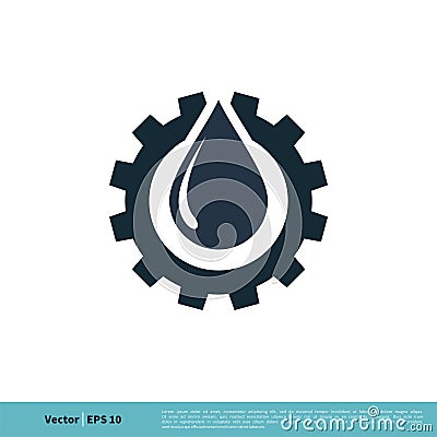 Gear Drop Oil Icon Vector Logo Template Illustration Design. Vector EPS 10 Vector Illustration