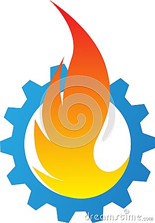 Gear flame Vector Illustration