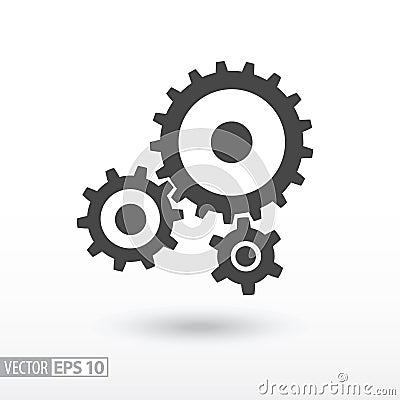 Gear flat Icon. Sign gears. Vector logo for web design, mobile and infographics Vector Illustration