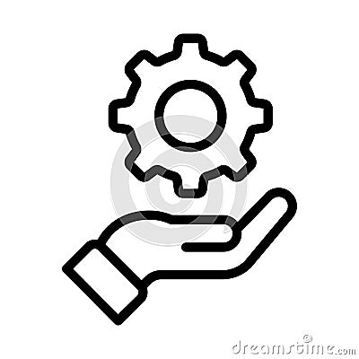 Gear in hand icon Vector Illustration